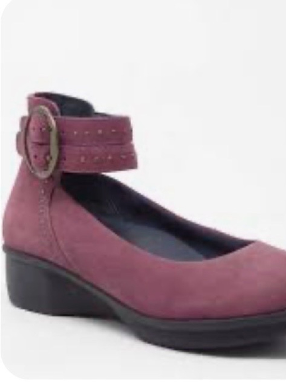 New Dansko Mary Jane suede Women's ankle strap adjustable zip back low wedge 7